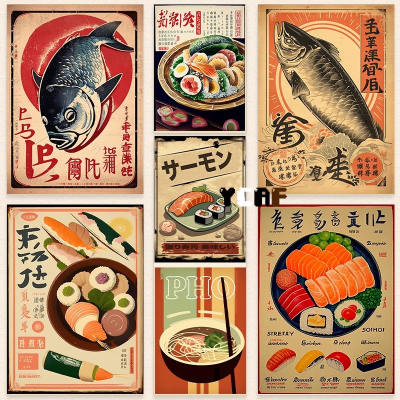 Japanese Lifestyle Food - Póster de comida japonesa Vintage, impresión